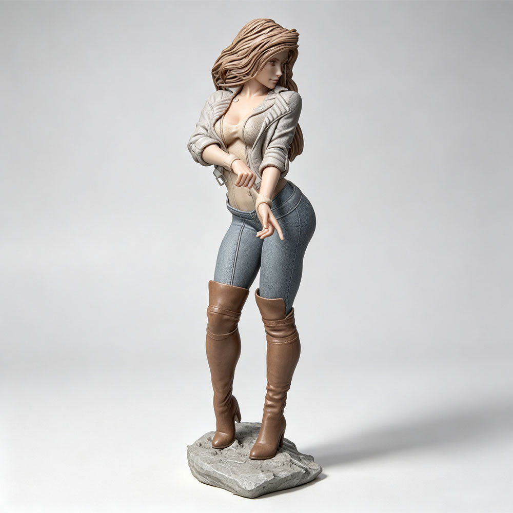3D Printing App - 1/24 현실적인 패셔너블한 여성 캐릭터, 미니어처