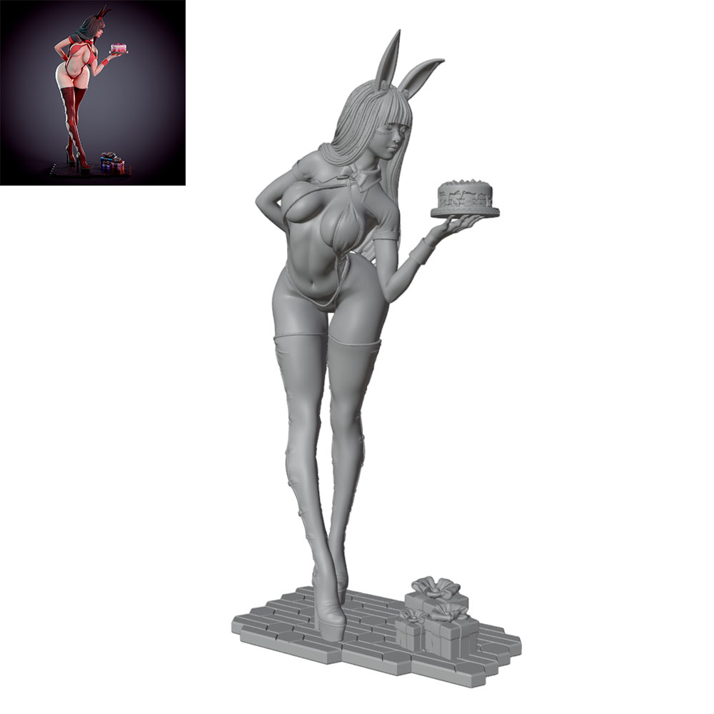 3D Printing App - 1/24/12/6 휴일 파티 테마 버니걸 캐릭터,