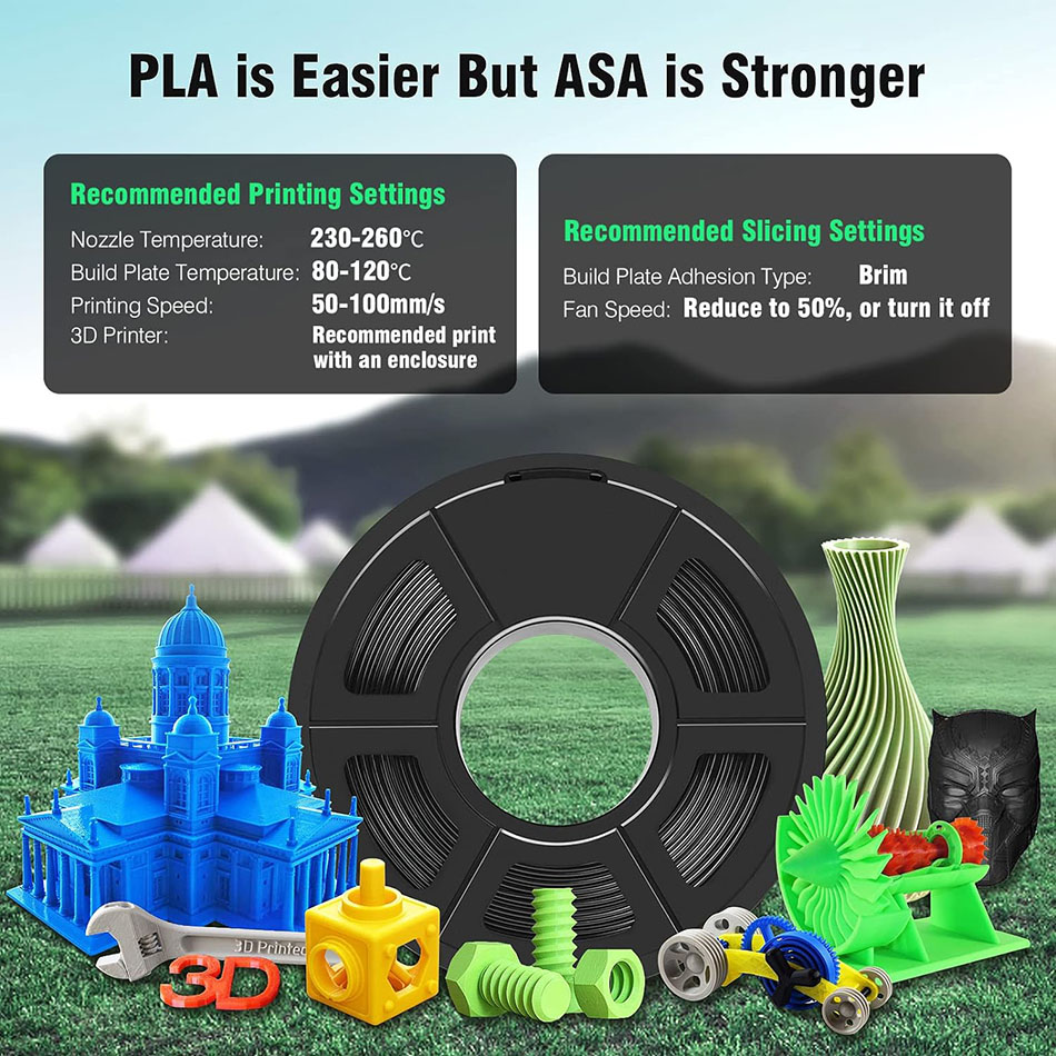 JAYO 3D 필라멘트 ASA 1.75mm 5롤 열 및 - Asa Filament Outdoor 리뷰 및 가격