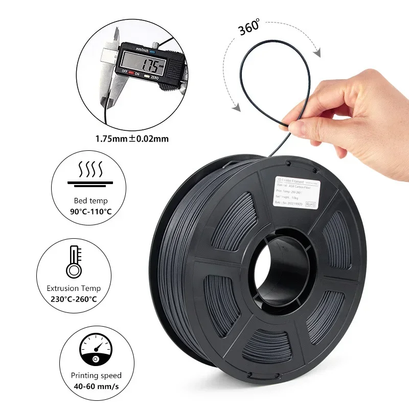 탄소 섬유 ASA 필라멘트 1.75mm, UV/비/열에 - Asa Filament Outdoor 리뷰 및 가격